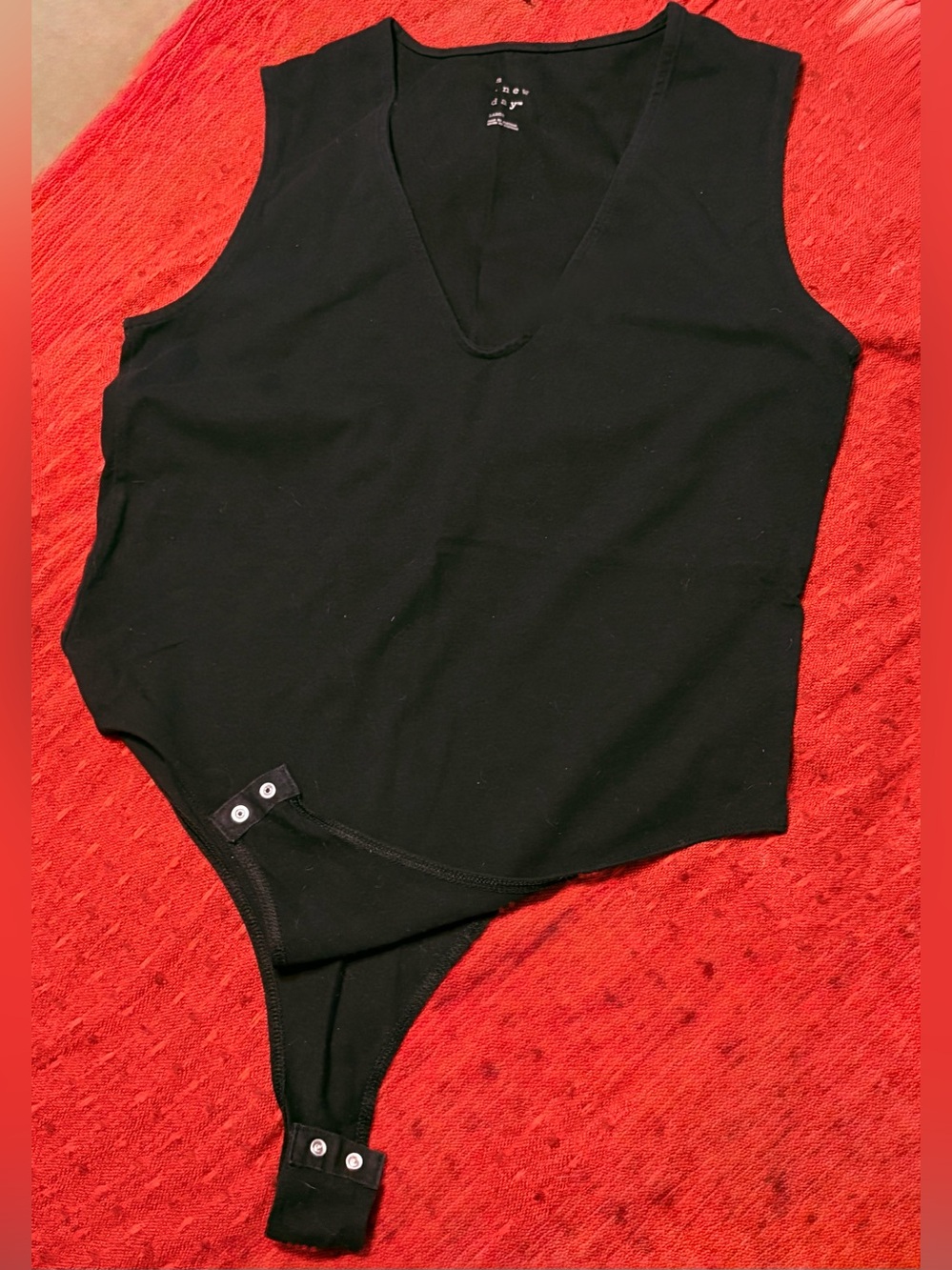 a new day Black Sleeveless V-Neck Bodysuit